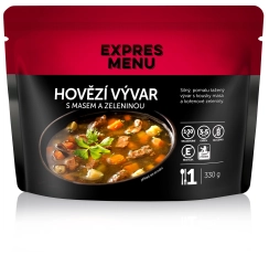 Hovězí vývar s masem a zeleninou 1P