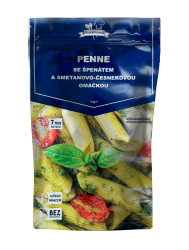 FDC Penne se špenátem a smetanovo - česnekovou omáčkou - mrazem sušené